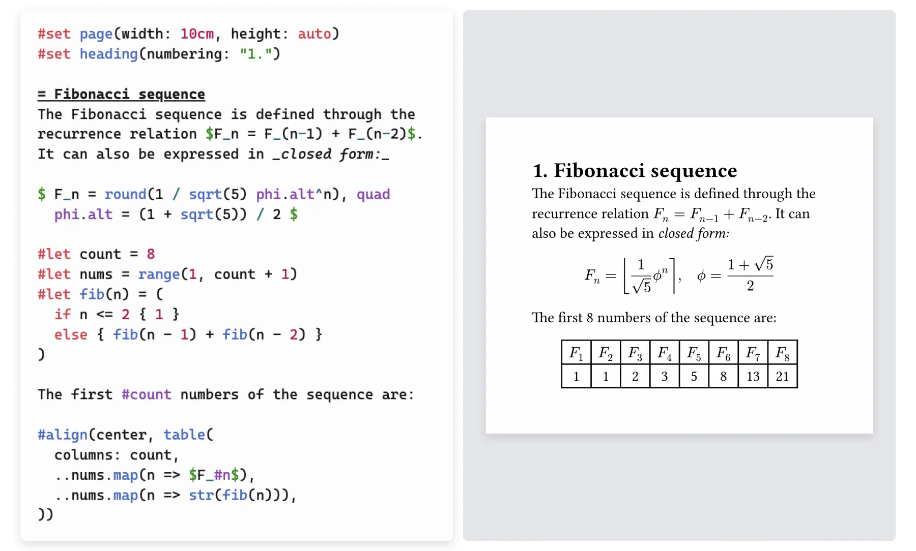 Ejemplo de la sintáxis de Typst